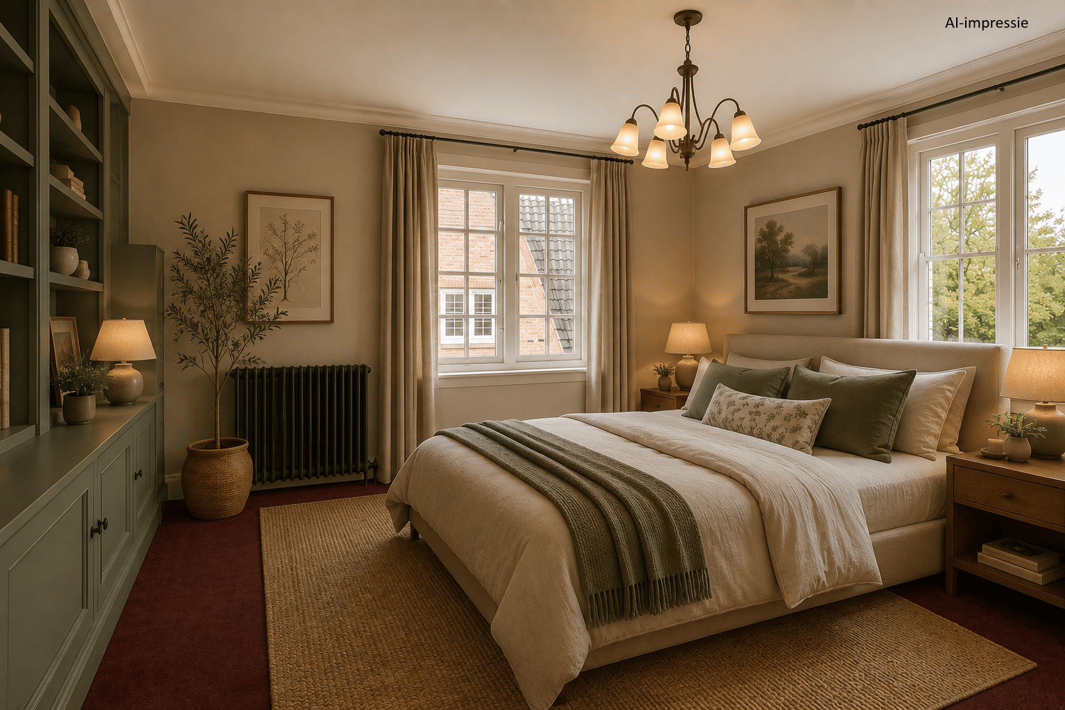 Slaapkamer met ingebouwde kasten
